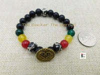 Sankofa Bracelets Beaded Afrocentric Handmade Jewelry Black Owned Red Yellow Green