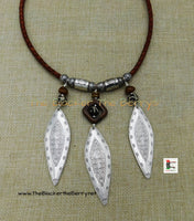 Women Tribal Necklace Antique Silver Spear Beaded Ethnic Jewelry Black Owned