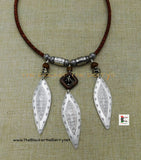 Women Tribal Necklace Antique Silver Spear Beaded Ethnic Jewelry Black Owned