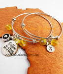 Personalized Bracelets Silver Coffee Lover Jewelry Women Yellow