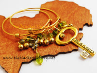 Personalized Charm Bracelets Gold Green Women Dangle Jewelry