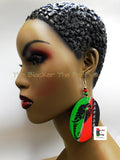 Wooden Hand Painted Earrings Colorful Elephant Jewelry Handmade Women Large