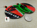 Wooden Hand Painted Earrings Colorful Elephant Jewelry Handmade Women Large