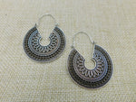 Antique Silver Hoop Earrings Women Jewelry Fashion