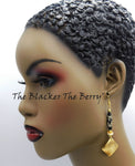 Hammered Brass Earrings Women Jewelry Beaded Handmade
