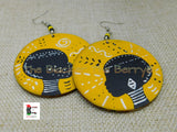 African Earrings Fashion Jewelry Silhouette Yellow Women Tribal Afrocentric Black Owned