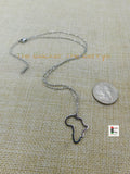 Africa Necklace Silver Men Women Adjustable Jewelry Black Owned