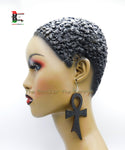 Black Ankh Earrings Wooden Large Jewelry Women Black Owned Business