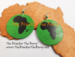African Earrings Wooden Green Black The Blacker The Berry®