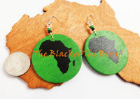 African Earrings Wooden Green Black The Blacker The Berry®