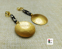 Brass Clip On Earrings Ethnic Jewelry Non Pierced