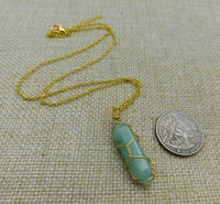 Stone Wrapped Necklace Aventurine Green Women Adjustable Jewelry Black Owned