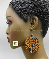 Animal Print Earrings Cheetah Jewelry Fabric Ethnic Handmade Black Owned