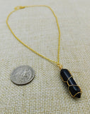 Stone Wrapped Necklace Blue Sand Women Adjustable Jewelry Black Owned