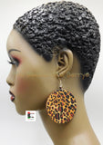 Animal Print Earrings Cheetah Jewelry Fabric Ethnic Handmade Black Owned