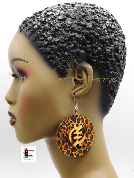 Cheetah Print Earrings Gye Nyame Jewelry African Earrings