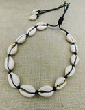 Cowrie Shell Necklace Ethnic Jewelry Adjustable Black Choker
