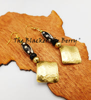 Hammered Earrings Gold Tone Brass Jewelry The Blacker The Berry®