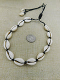 Cowrie Shell Necklace Ethnic Jewelry Adjustable Black Choker