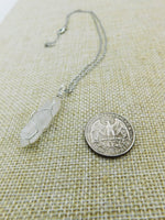 Stone Wrapped Necklace White Crystal Silver Women Adjustable Jewelry Black Owned