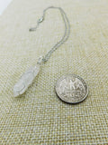 Stone Wrapped Necklace White Crystal Silver Women Adjustable Jewelry Black Owned