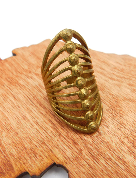Brass Ring Adjustable Cage Ring Women Gift Ideas Ethnic Jewelry