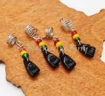 Black Power Fist Hair Accessories Loc Jewelry Dreads Rasta Set of 4 BLM Silver