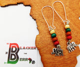 Elephant Earrings Beaded Jewelry Women Long Silver The Blacker The Berry