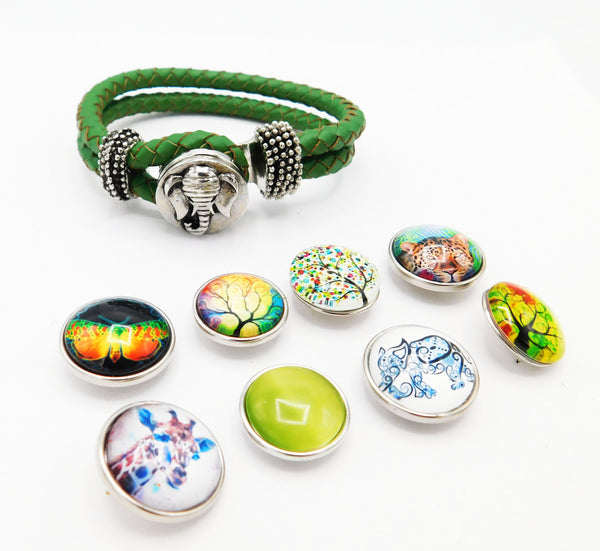 Teen Girl Bracelet Gift Ideas Snap Interchangeable Jewelry Green