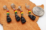 Black Power Fist Hair Accessories Loc Jewelry Dreads Rasta Set of 4 BLM Silver