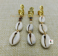 Locs Hair Jewelry Gold Cowrie Beaded Ethnic Accessories Black Owned