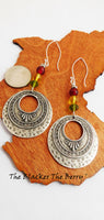 Ethnic Earrings Silver Long Beaded Women Rasta Jewelry