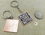 Black Lives Matter Keychains Copper Black BLM Accessories