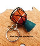 African Drum Keychain Car Accessories Gift Ideas Blue Djembe