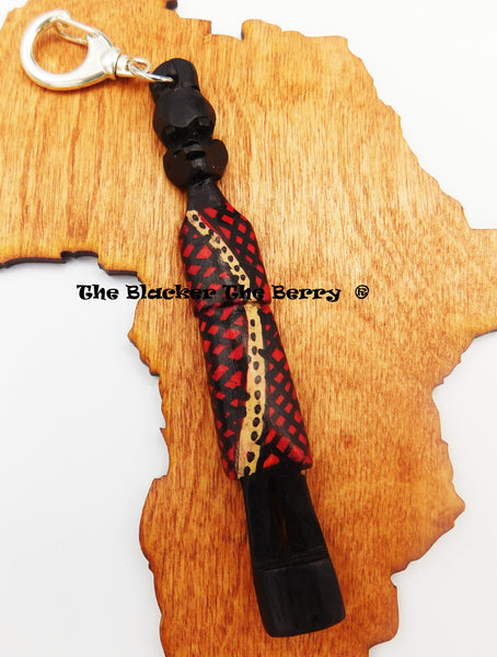African Wooden Ebony Keychain Carved Purse Kwanzaa Gift Ideas Black Owned Business