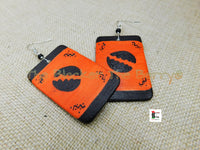 African Earring Orange Black Hand Painted The Blacker The Berry®