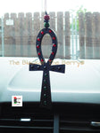 Ankh Wooden RBG African Car Charm Handmade Accessories Bling Gift Ideas Black Owned