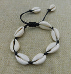 Cowrie Shell Bracelet Ethnic Jewelry Adjustable Black