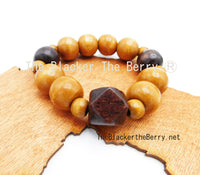 Wooden Large Beaded Bracelet Jewelry Handmade