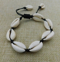 Cowrie Shell Bracelet Ethnic Jewelry Adjustable Black