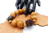 Wooden Large Beaded Bracelet Jewelry Handmade