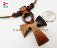 Ankh Necklace Egyptian Jewelry Life Ebony Wooden Black Owned