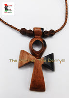 Ankh Necklace Egyptian Jewelry Life Ebony Wooden Black Owned