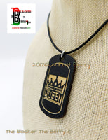 King & Queen Necklaces Wooden Dog Tags Handmade by The Blacker The Berry ®