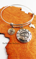 African Egyptian Silver Bracelets Charm Jewelry Bangles Adjustable