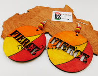 Fierce Earrings Hand Painted Red Yellow Orange Black Owned Business