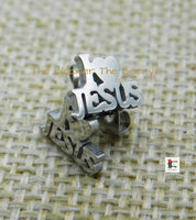 I Love Jesus Silver Stud Earrings Stainless Steel Jewelry