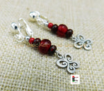 Stainless Steel Butterfly Clip On Earrings Beaded Red Jewelry Non Pierced