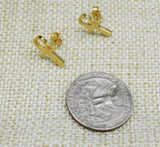 Ankh Stud Earrings Gold Tone Stainless Steel Jewelry