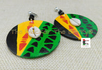Ethnic Clip On Earrings Hand Painted Colorful Women Jewelry Handmade Non Pierced